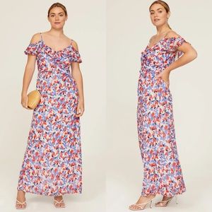Lauren Ralph Lauren Floral Off-Shoulder Dress - Red, Blue, White